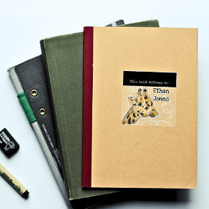 Dieses Buch gehört zum Niedlichen Giraffe-Buchzeic Quadratischer Aufkleber
