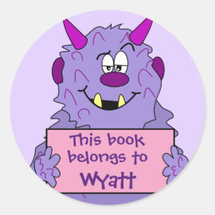 Dieses Buch gehört zum Niedlichen Monster Kids Buc Runder Aufkleber