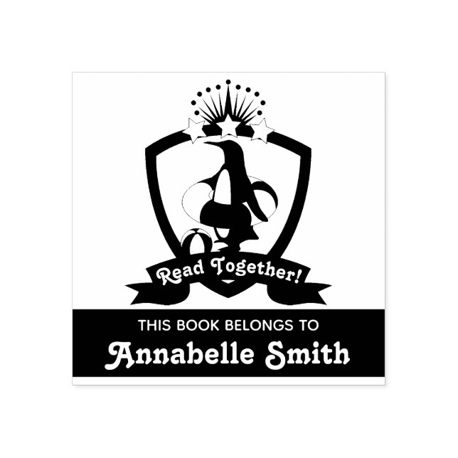 Dieses Buch gehört zum Niedlichen Pinguin Kids Buc Gummistempel (Prägung)