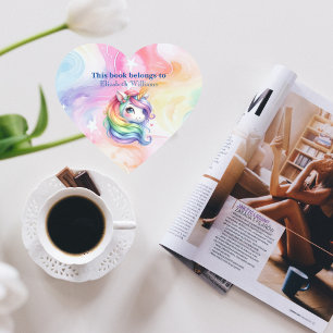 Dieses Buch gehört zum Niedlichen Rainbow Unicorn- Herz-Aufkleber