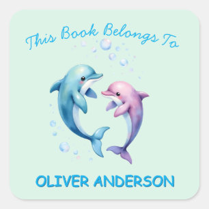 Dieses Buch gehört zurück zu Schulbuch-Exlibris fü Quadratischer Aufkleber