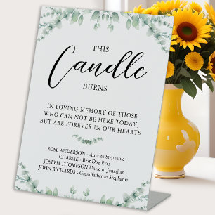 Dieses Candle Burns Modern Wedding Greenerity Memo Sockelschild