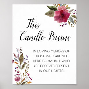 Dieses Candle Burns Watercolor-Gedenkzeichen Poster