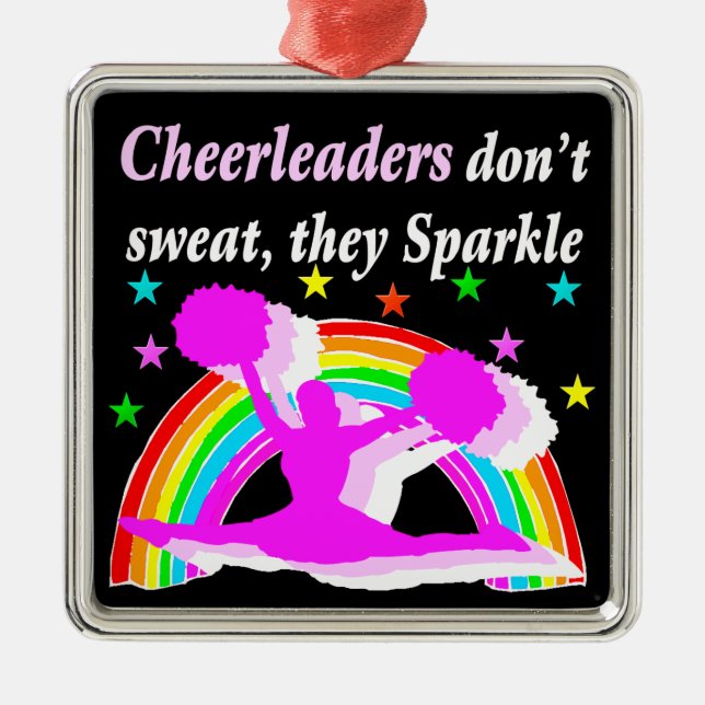 DIESES CHEERLEADER-GLITZERN DESIGN ORNAMENT AUS METALL (Vorne)
