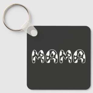 Dieses Design anpassen: Cow Mama Geburtstag Schlüsselanhänger