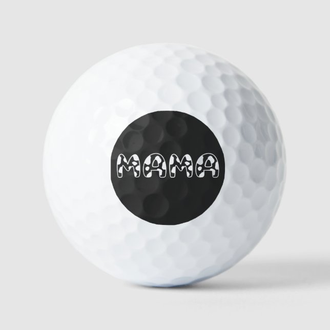 Dieses Design anpassen: Kuh Mama Geburtstag Golfball (Vorderseite)
