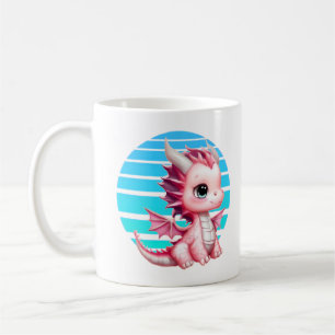 Dieses Design hat einen niedlichen rosa Drachen mi Kaffeetasse