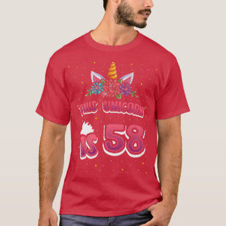 Dieses Einhorn ist 58 58 Jahre alt Mädchen 58. T-Shirt
