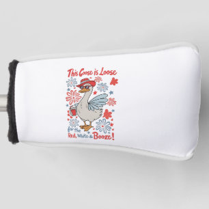 Dieses Gänse ist für Rot, Weiß und Stiefel verlore Golf Headcover