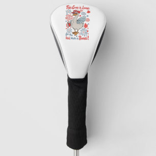 Dieses Gänse ist für Rot, Weiß und Stiefel verlore Golf Headcover
