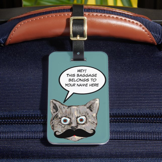 'Dieses Gepäck gehört zu' Katze Gepäckanhänger (Vorderseite Insitu 2)