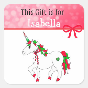Dieses Geschenk ist für eine Personalisierte Gesch Quadratischer Aufkleber