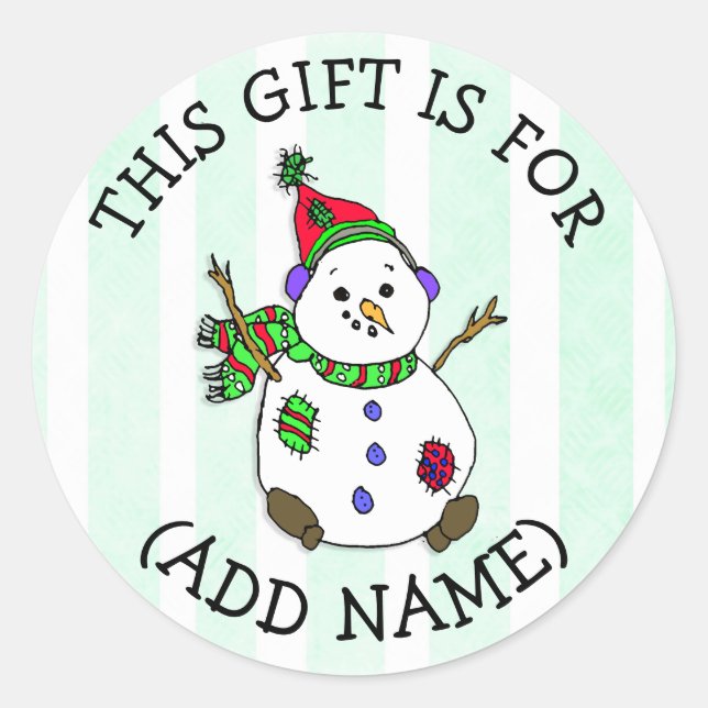 Dieses Geschenk ist für (Name hinzufügen) Geschenk Runder Aufkleber (Vorderseite)