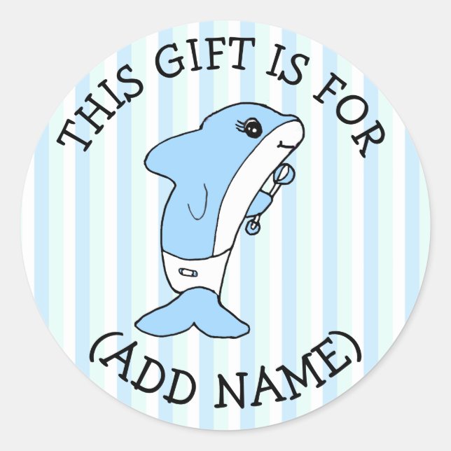 Dieses Geschenk ist für (Name hinzufügen) Geschenk Runder Aufkleber (Vorderseite)