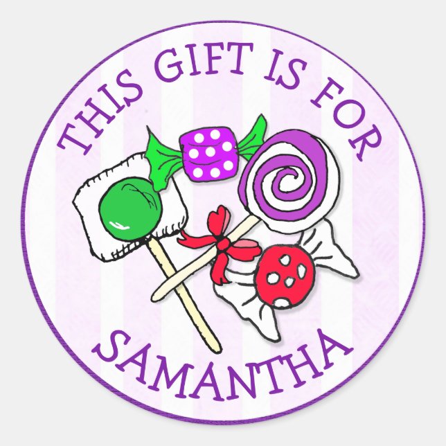 Dieses Geschenk ist für (Name hinzufügen) Geschenk Runder Aufkleber (Vorderseite)