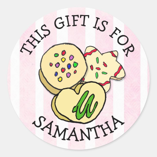 Dieses Geschenk ist für (Name hinzufügen) Geschenk Runder Aufkleber (Vorderseite)