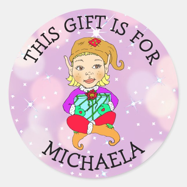 Dieses Geschenk ist für (Name hinzufügen) Geschenk Runder Aufkleber (Vorderseite)