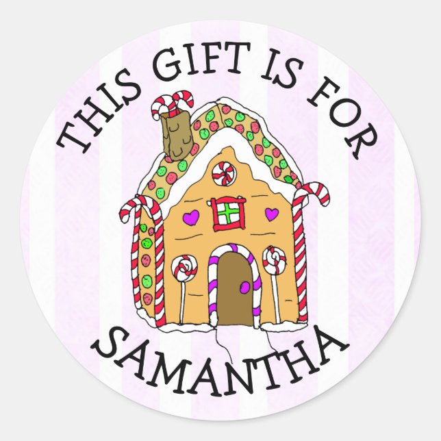 Dieses Geschenk ist für (Name hinzufügen) Geschenk Runder Aufkleber (Vorderseite)