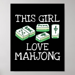 Dieses Girl Lieben Mahjong T-Shirt China Spiel Lov Poster