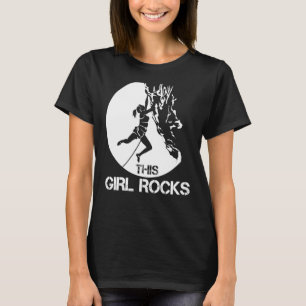 Dieses Girl Rocks Rock Climbing Boulder Carabiner T-Shirt