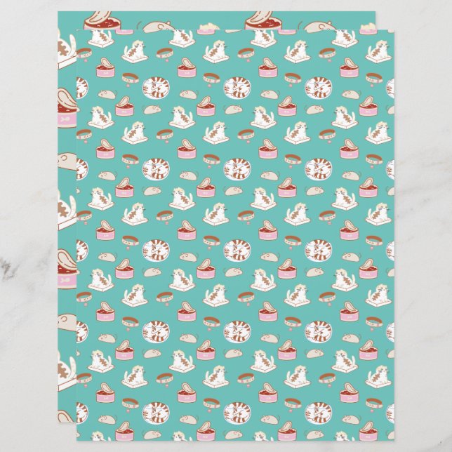 Dieses grüne Muster-Schreibpapier für Chat Life (Vorne/Hinten)