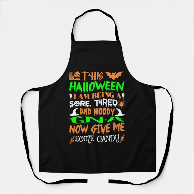 Dieses Halloween müde Moody Cna Candy Schürze (Vorderseite)