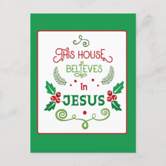 Dieses Haus glaubt an Jesus Postkarte