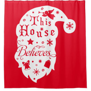 Dieses Haus glaubt der Santa Silhouette Duschvorhang