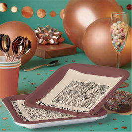 Dieses Haus mit Text- und Bilddaten-Vorlagen segne Pappteller