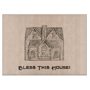 Dieses Haus mit Text- und Bilddaten-Vorlagen segne Schneidebrett