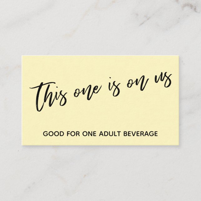 Dieses hier ist auf unserem Lässigen Gelben Trinks Begleitkarte (Vorderseite)