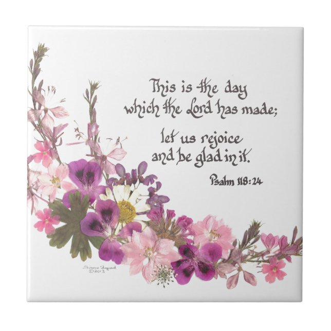Dieses ist der Tag, Psalm-118:24 Fliese (Vorderseite)