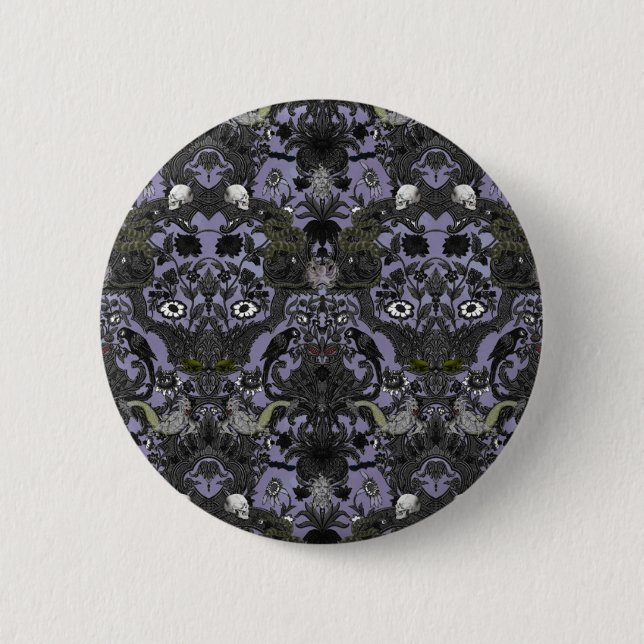 Dieses ist Halloween ~ Spuk Damast Button (Vorderseite)