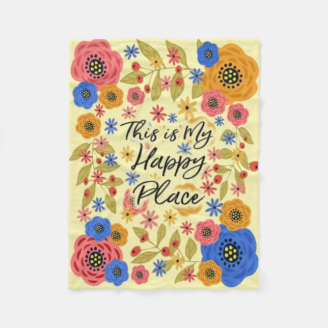 Dieses ist mein glücklicher Platz Fleecedecke (Vorderseite)