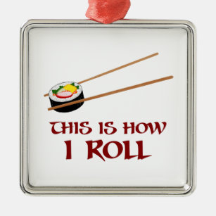 Dieses ist wie i-Sushi-Rolle Silbernes Ornament