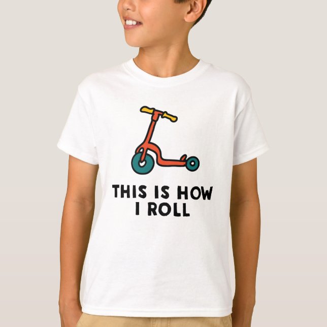 Dieses ist, wie ich das lustige Rollert-shirt T-Shirt (Vorderseite)