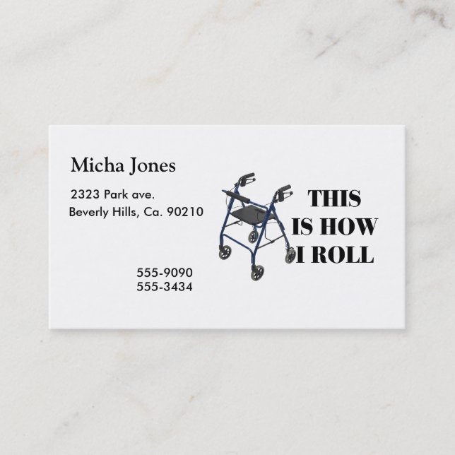 Dieses ist, wie ich Wanderer rolle Visitenkarte (Vorderseite)