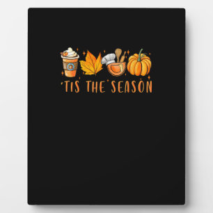 Dieses Jahr Verlasse Lady Pumpkin Spice Fall Fotoplatte