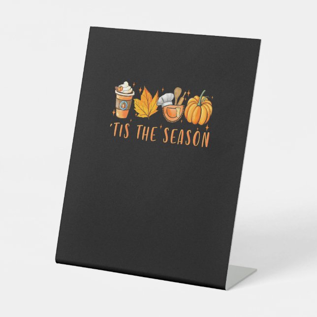 Dieses Jahr Verlasse Lady Pumpkin Spice Fall Sockelschild (Vorderseite)