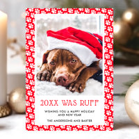 Dieses Jahr war Ruff Red Pet Foto Weihnachtskarte