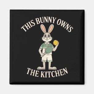 Dieses Kaninchen besitzt den Küchenhasen Humor Pic Magnet