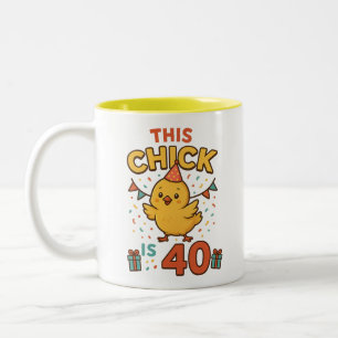 Dieses Kätzchen ist 40 Niedlich & Spaß Geburtstag Zweifarbige Tasse