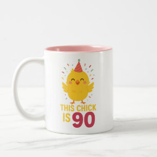 Dieses Kätzchen ist 90 Niedlich & Spaß Geburtstag Zweifarbige Tasse