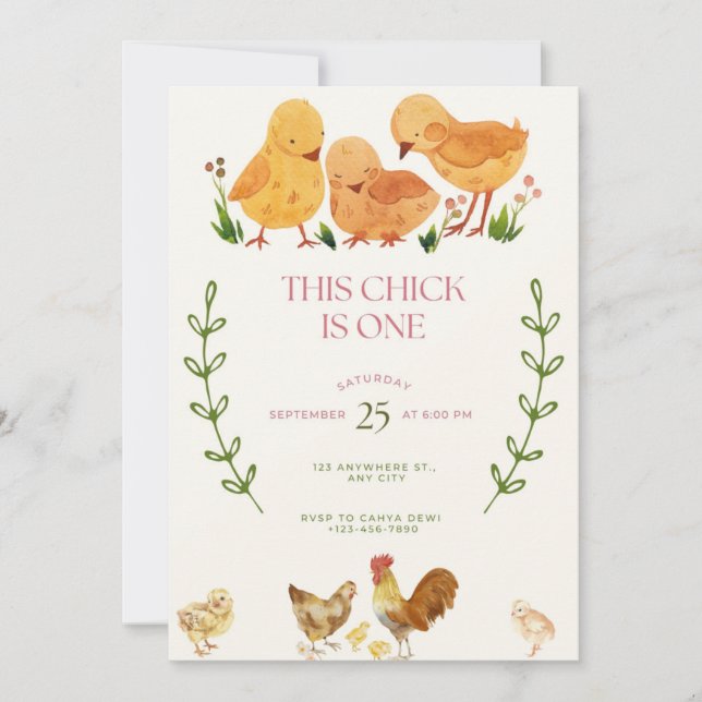 Dieses Kätzchen ist eine Einladung zum Geburtstag (Vorderseite)