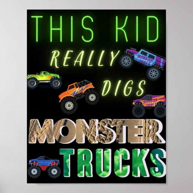 Dieses Kind bekommt wirklich Monster-LKW. Poster (Vorne)