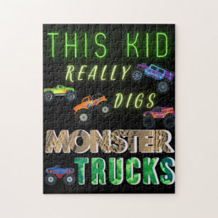 Dieses Kind bekommt wirklich Monster-LKW. Puzzle