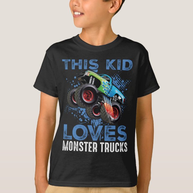 Dieses Kind Lieben Monster Trucks T-Shirt (Vorderseite)