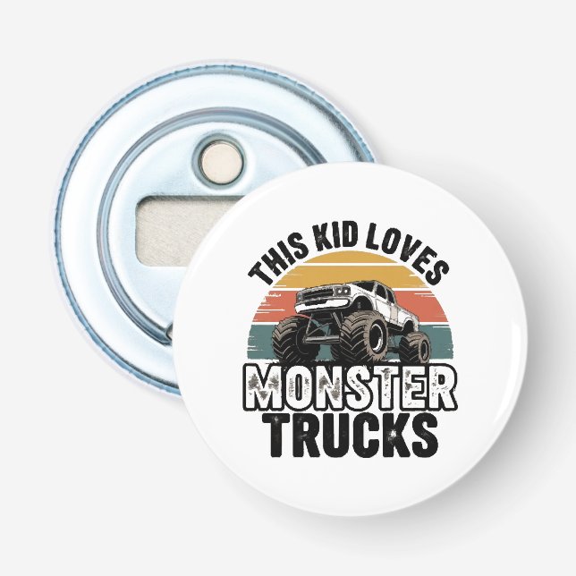 Dieses Kind liebt Monstertrucks Flaschenöffner (Vorderseite)