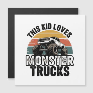 Dieses Kind liebt Monstertrucks Magnetkarte