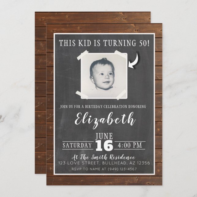 Dieses Kind macht Erwachsenen Foto einladen Einladung (Vorne/Hinten)